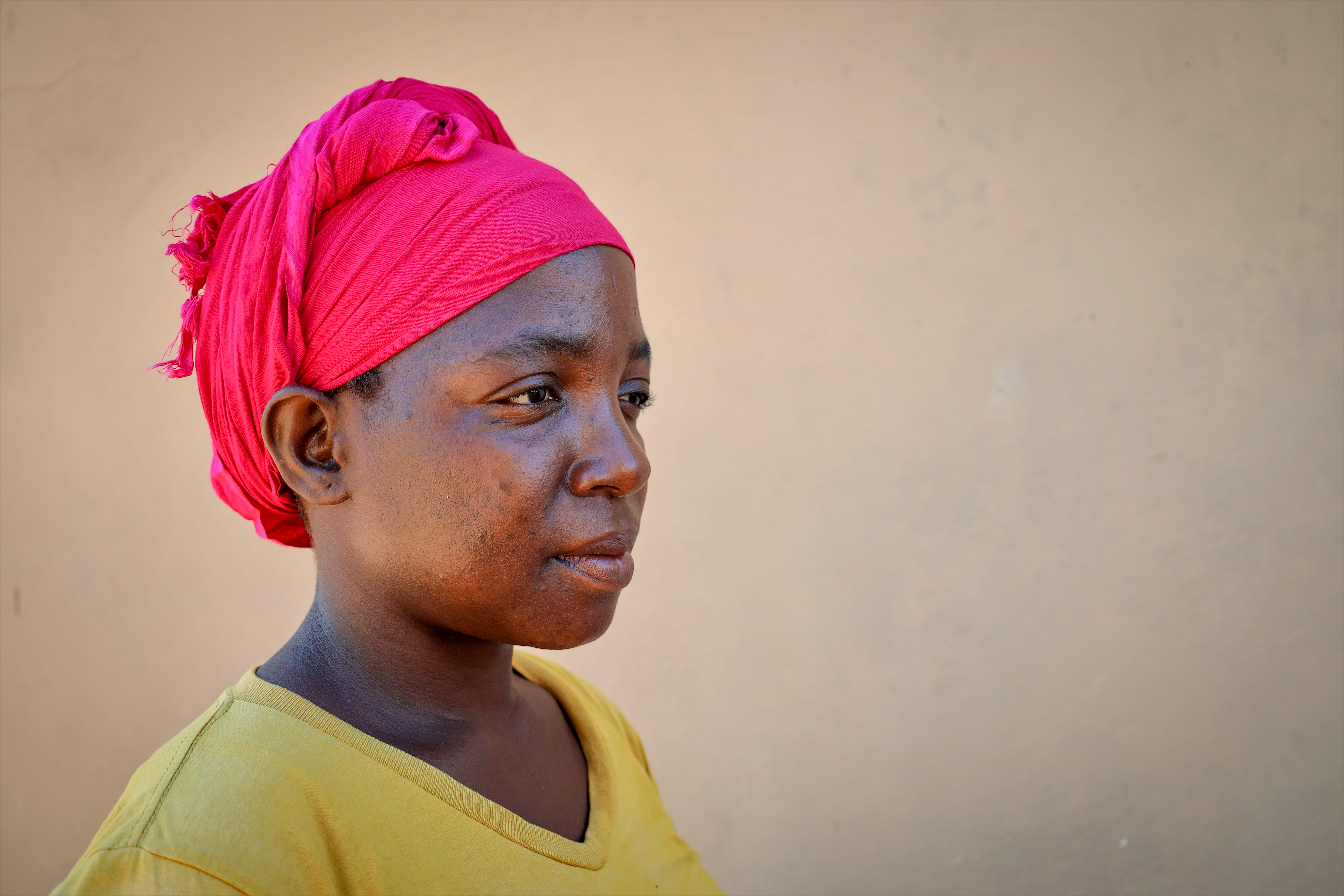 Ernestina Jeremias, a 32-year-old mid-wife, was displaced in February from Chai and is currently in Macomia village.