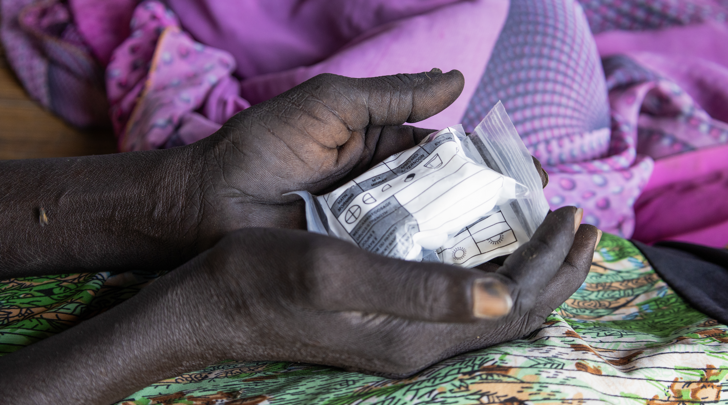 Close-up of the medication