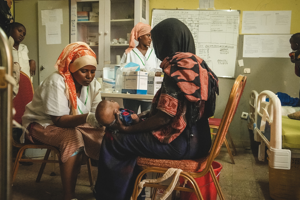 MOH staff at the hospital during a malnutrition screening in Dupti hospital, Afar. 