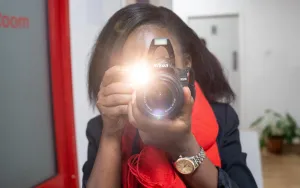 Participant filming during the 2024 MSF Media Fellowship workshop