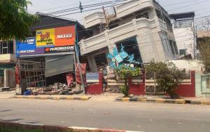 View of the destruction caused by the earthquake in Mandalay, Myanmar, March 31, 2025