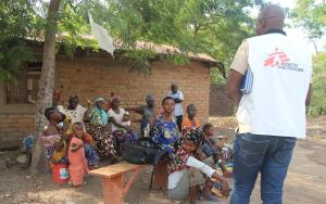 Patients and carers attending a malaria awareness session at the MSF-supported Lweba health centre in Katanga village, Fizi territory, Democratic Republic of Congo. 