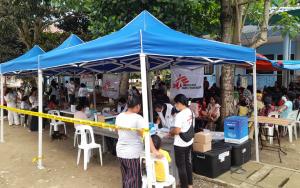A view of the mobile clinic setup by Doctors Without Borders in Glan, Sarangani.