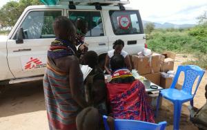 MSF team during outreach in Turkana, Kenya following an outbreak of malaria - September 2019
