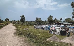 The Croix des Martyrs IDP camp is home to hundreds of families.
