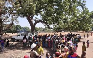 emergency response team carries out vaccinations for children in Beboto, in February 2020,