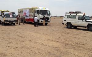 Trucks loaded with NFI kits 