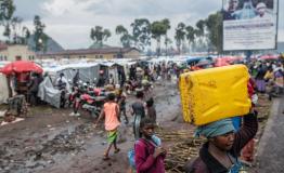 Informal settlement of displaced people just outside Goma