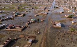 Aerial view of flooding in Didangali district, N'Djamena, Chad