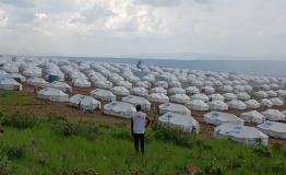  A MSF staff in front of the camp