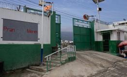 View of the entrance of the Maternity Isaïe Jeanty, the only public maternity hospital in Cité Soleil, Port-au-Prince.