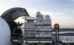 MSF Teams loading medical equipment to be sent to Isaphan, Iran