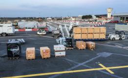 MSF teams loading medical equipment to be sent to Iran to respond to the coronavirus pandemic