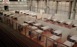 Internal view of the field hospital set up in Khayelitsha Multi-purpose Centre [© MSF/Rowan Pybus]