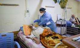 Al-Kindy hospital, in Baghdad, is receiving large numbers of severe and critical COVID-19 patients