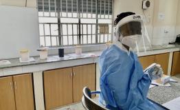 biotechnologist Rebecca Achok, registers and codes samples of COVID-19 suspected cases