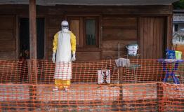  A nurse from the Lotumbe General Reference Hospital in PPE 