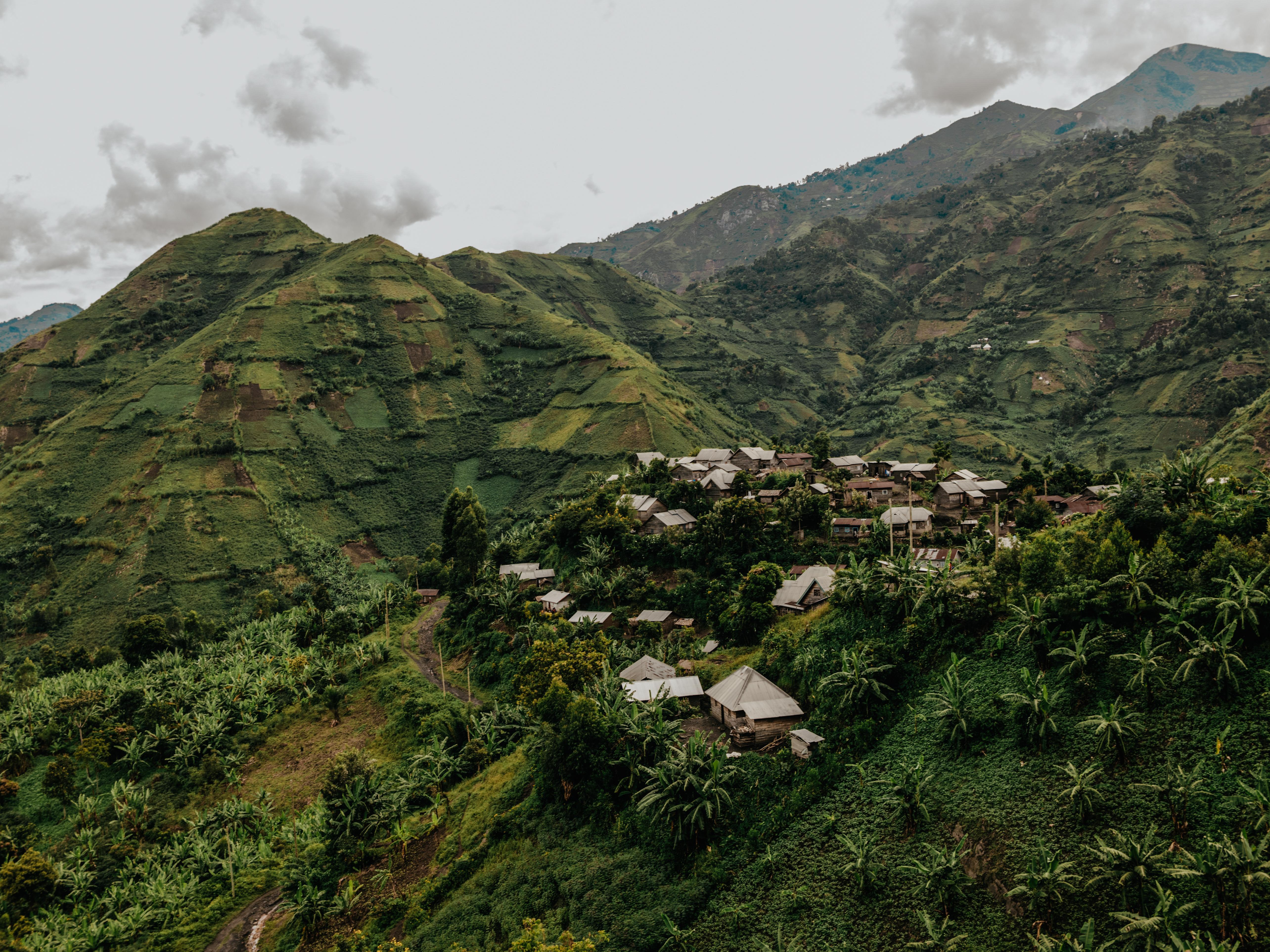 View of hilly landscapes in Minova health zone, South Kivu province, eastern Democratic of Congo