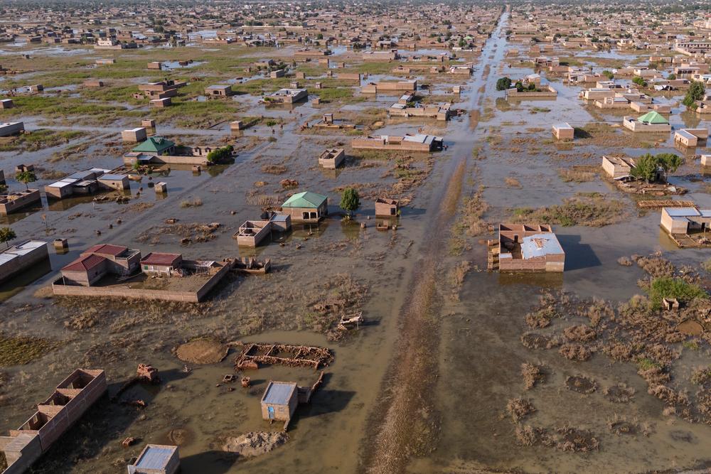 Aerial view of flooding in Didangali district, N'Djamena, Chad
