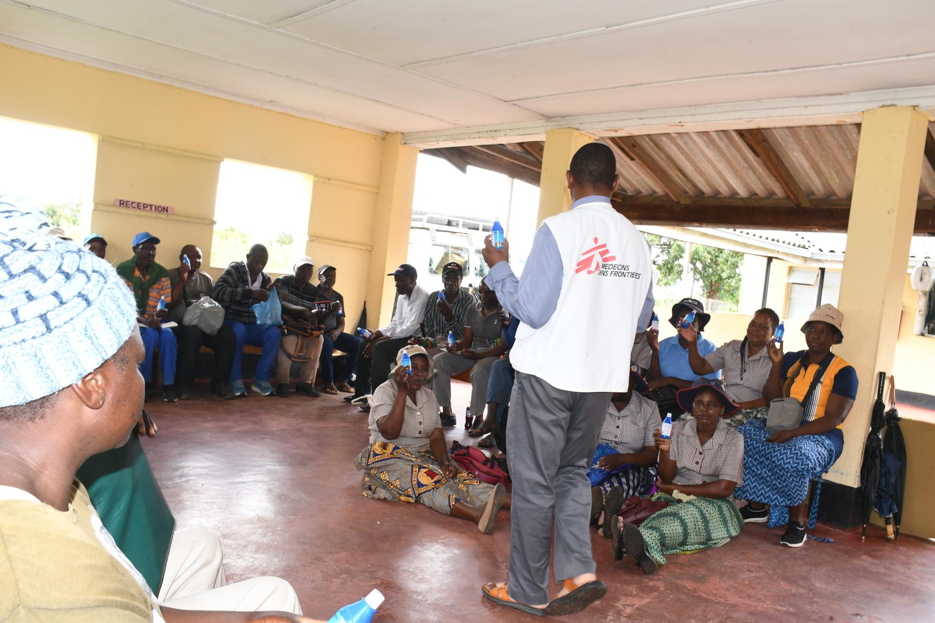 MSF team doing cholera risk communications and community engagement.