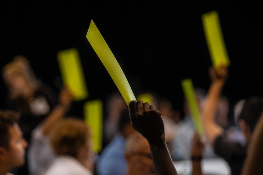 Voting during the 2018 International General Assembly. 