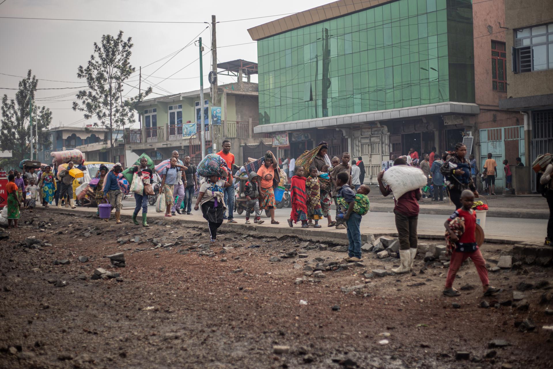 People fleeing the conflict in North and South Kivu