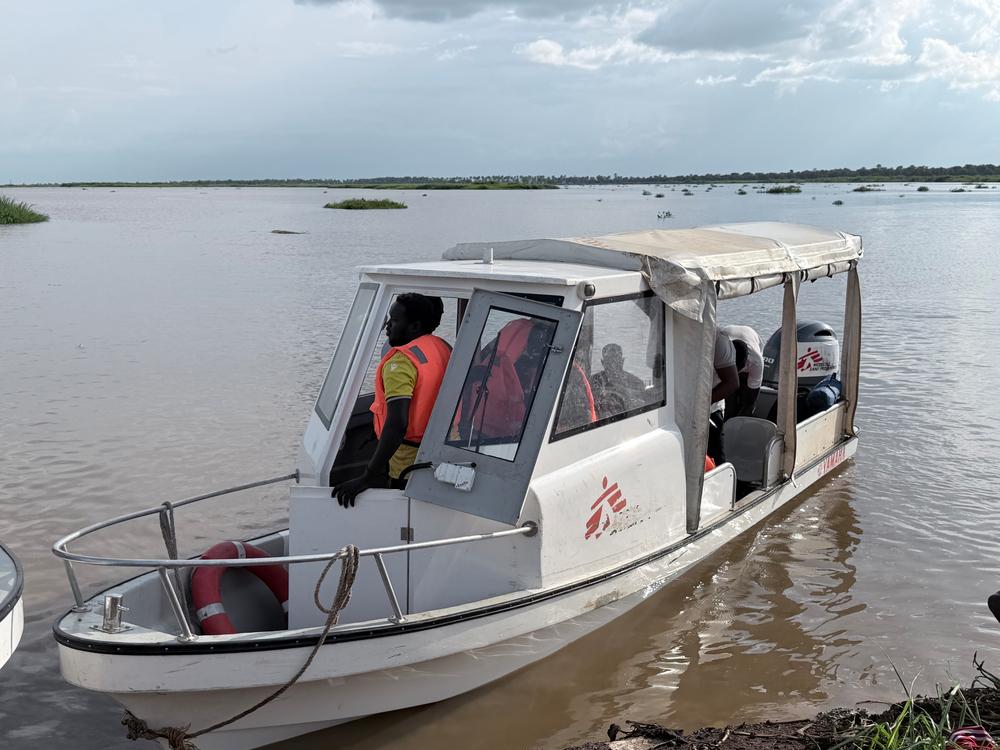The MSF boat arrives at the dock in Malakal.