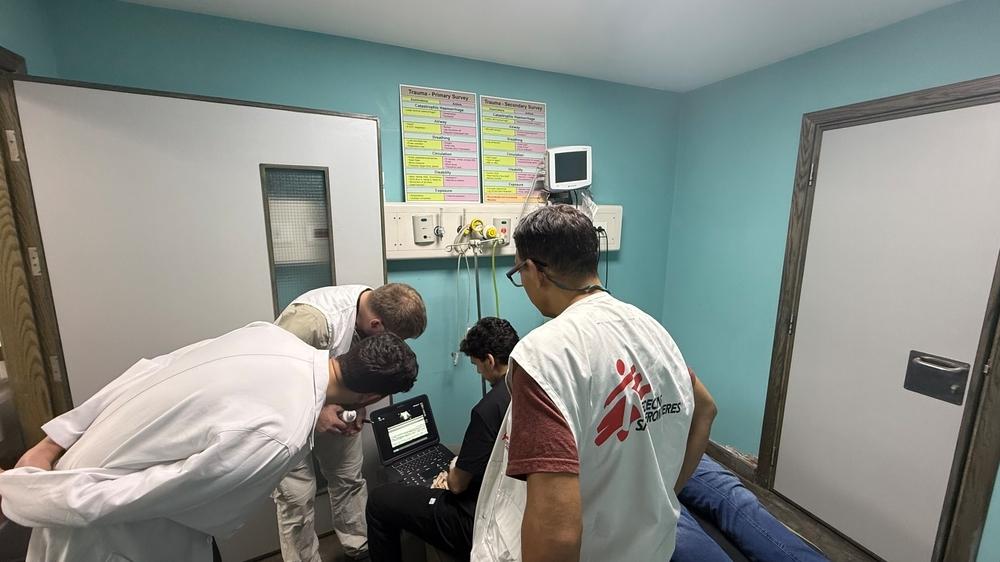 MSF medical team working with Ministry of Public Health staff in Jabal Amel hospital, Sour, southern Lebanon.