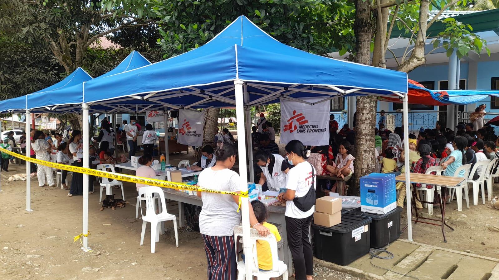 A view of the mobile clinic setup by Doctors Without Borders in Glan, Sarangani.