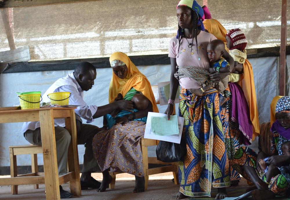 Mothers during the follow up weekly visit with their child suffering from malnutrition.