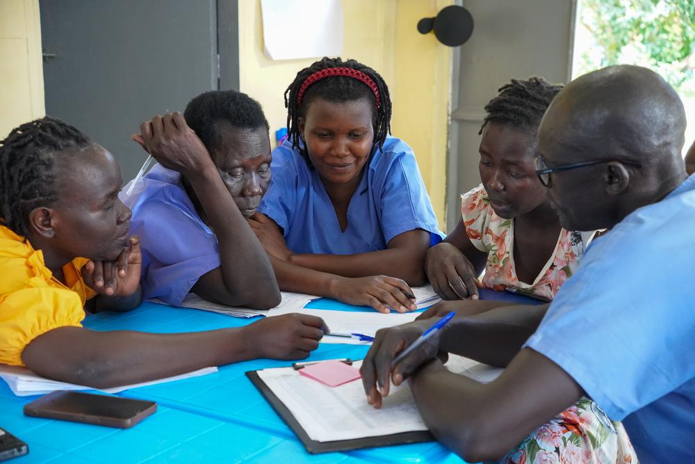 Nursing and maternity staff attend a learning session facilitated by MSF Academy clinical mentors as part of the Basic Clinical Nursing Care training programme implemented in the project.