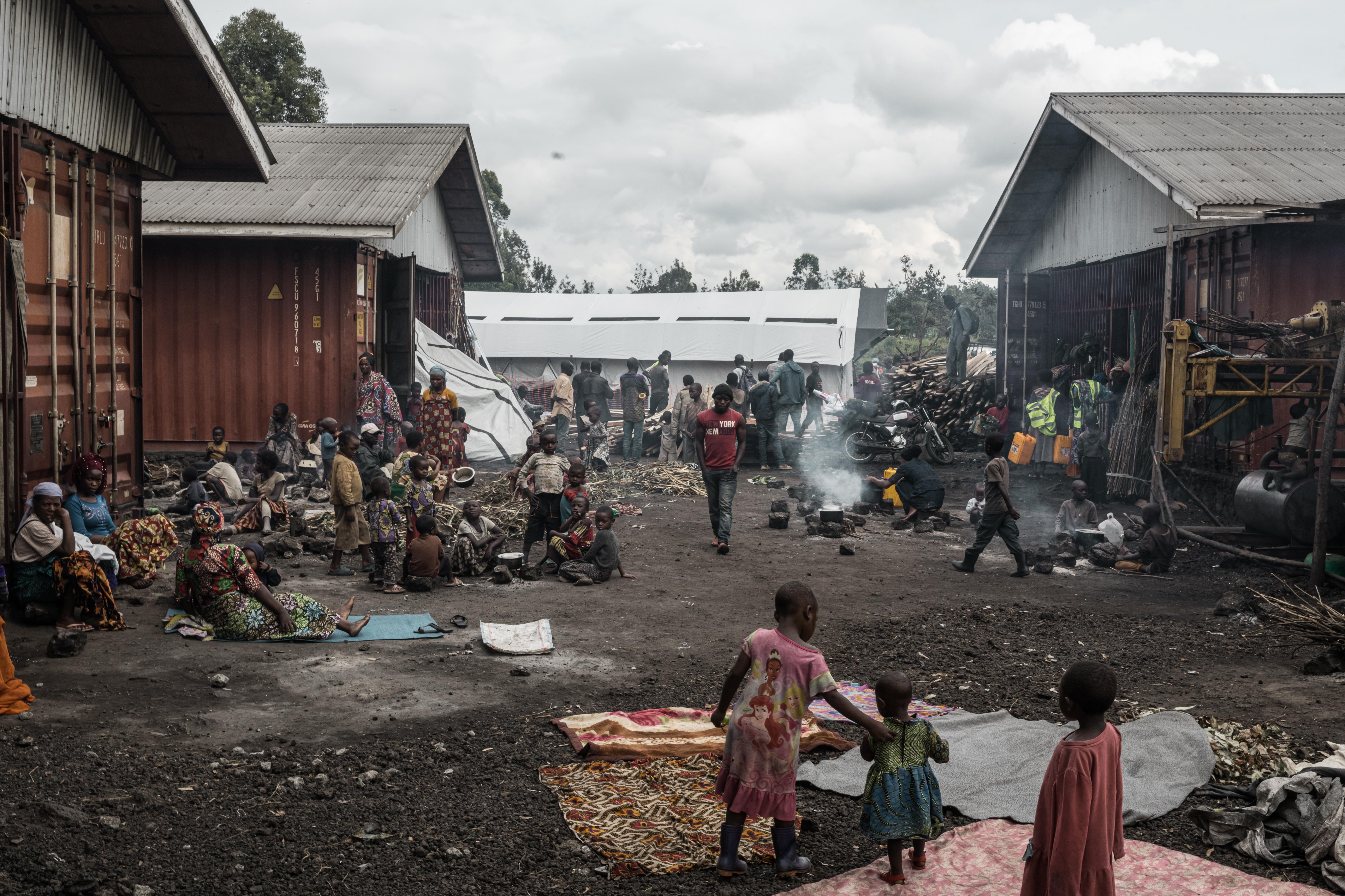 View of Rusayo displacement site, a dozen kilometers outside Goma, the provincial capital of North Kivu, where it is estimated that around 85.000 people found refuge
