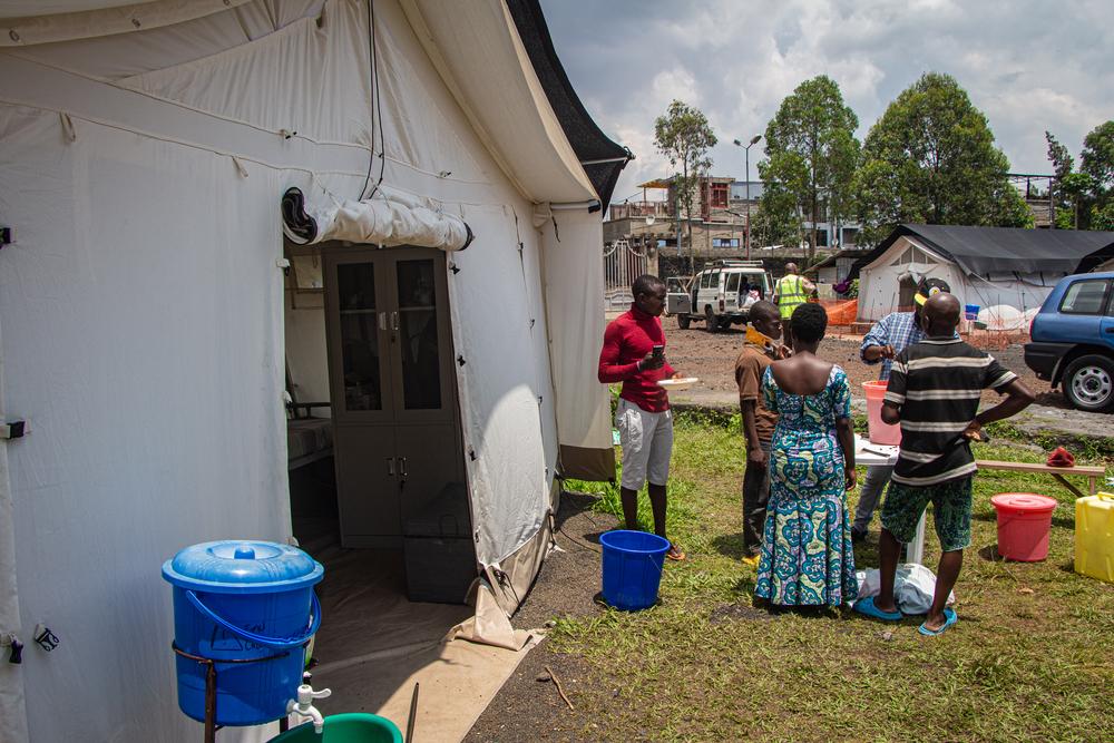 Tents setup to provide medical care in Sake 