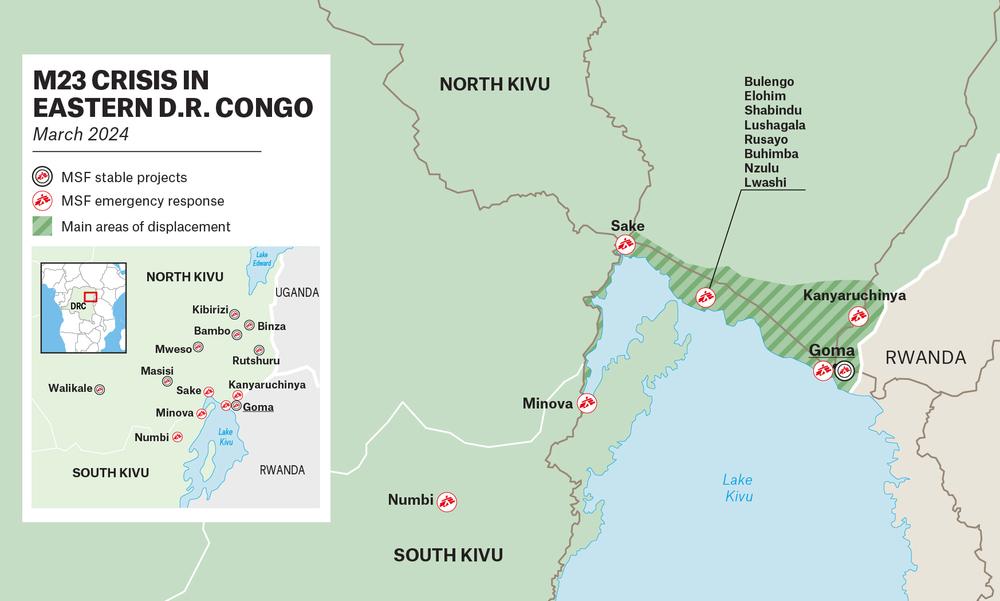 Map M23 crisis - March 2024