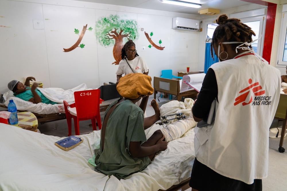 Patients hospitalised in MSF’s hospital in Tabarre, Port-au-Prince, during the wave of violence that swept Haiti’s capital in February and March 2024.