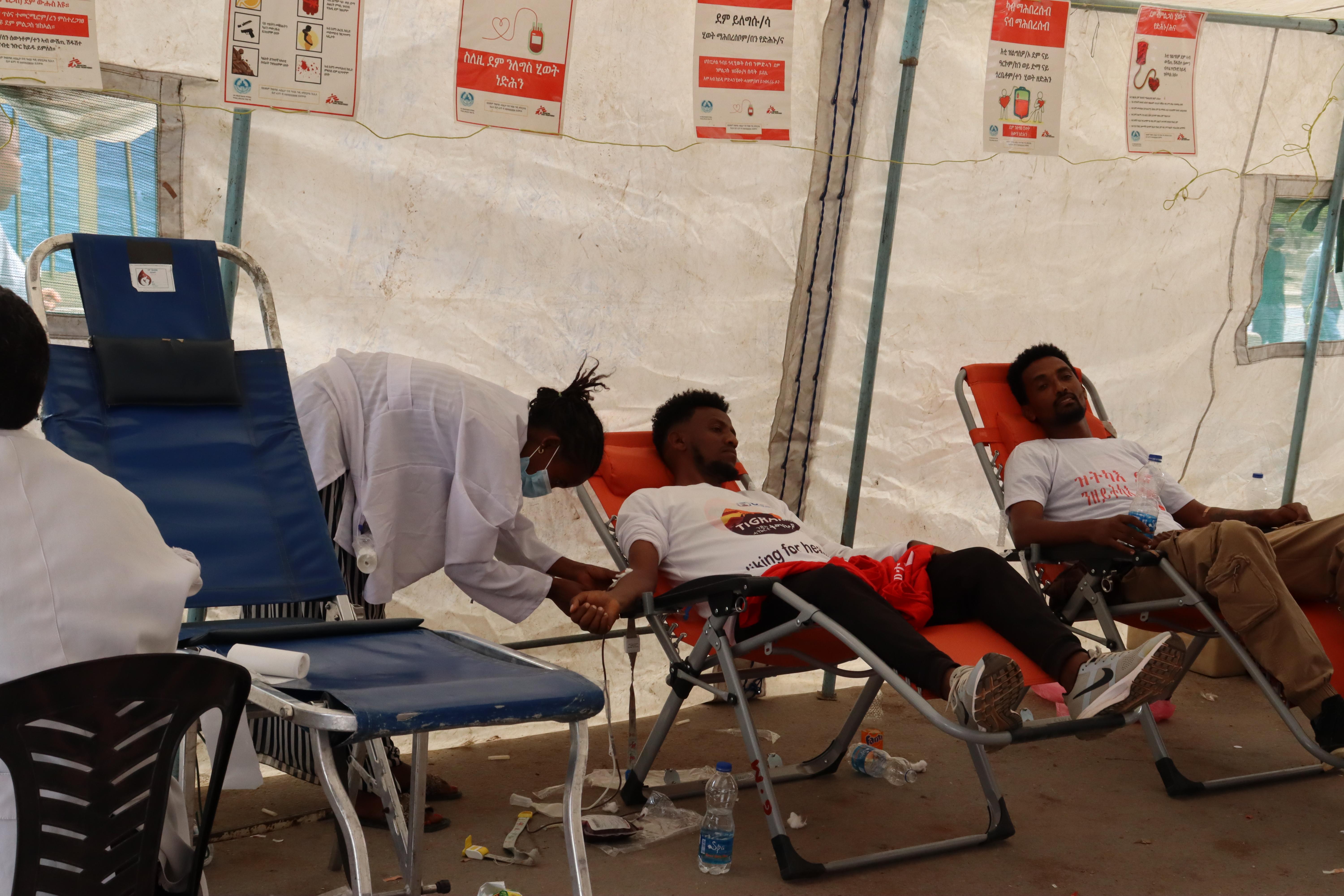 MSF mobilized blood donation campaign in Abi-Adi, Tigray Ethiopia, June 2024.