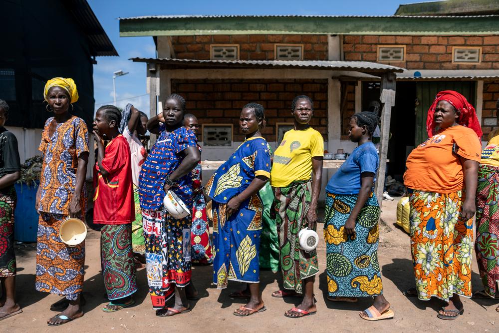 Honorine Dilyo with other women in the waiting house at the Batangafo hospital, known locally as the Bignola.