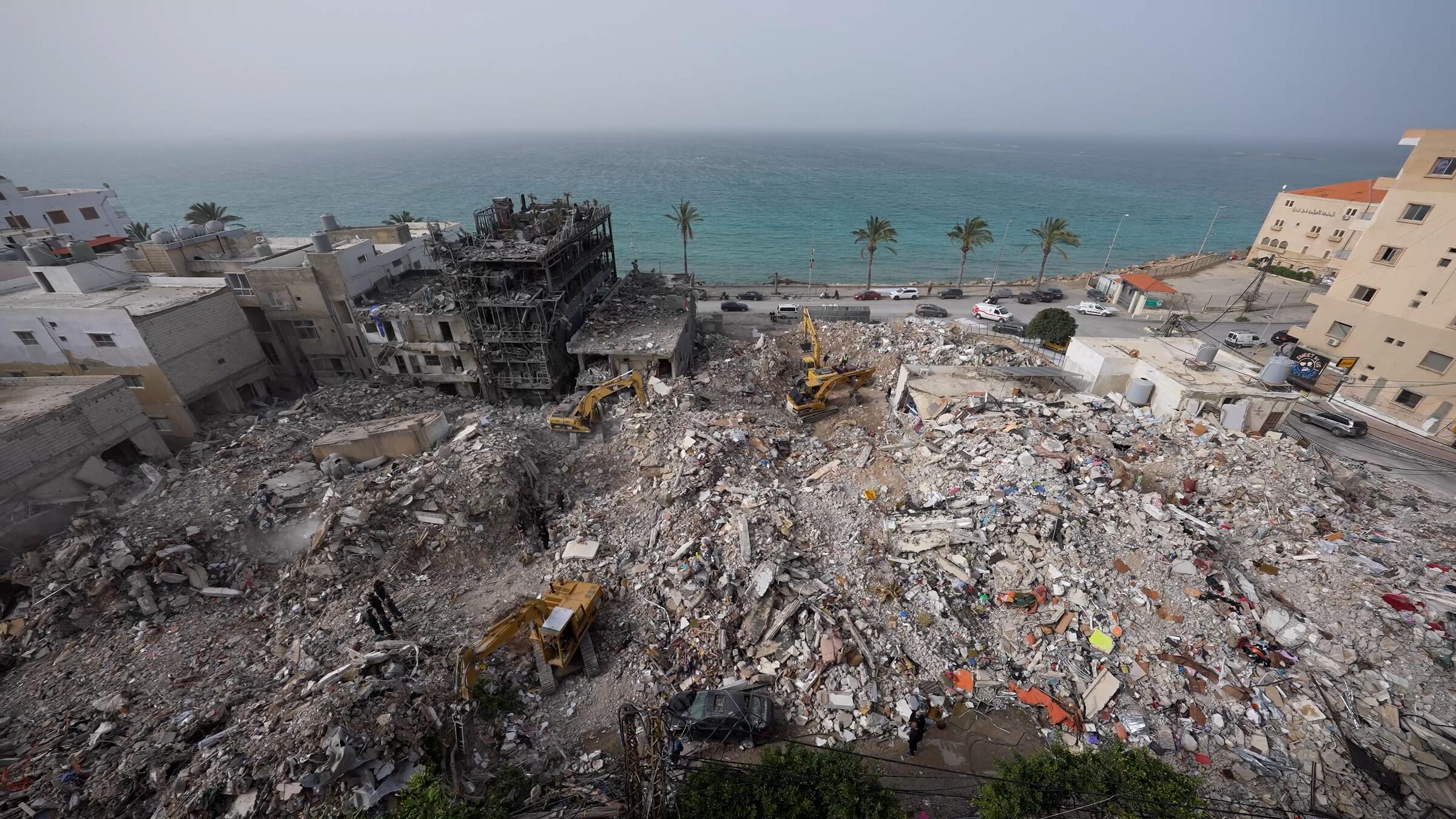 View of the seaside of Sour, southern Lebanon, and the destruction caused by the mass bombings during the 46-day period of Israel’s attacks in Lebanon.