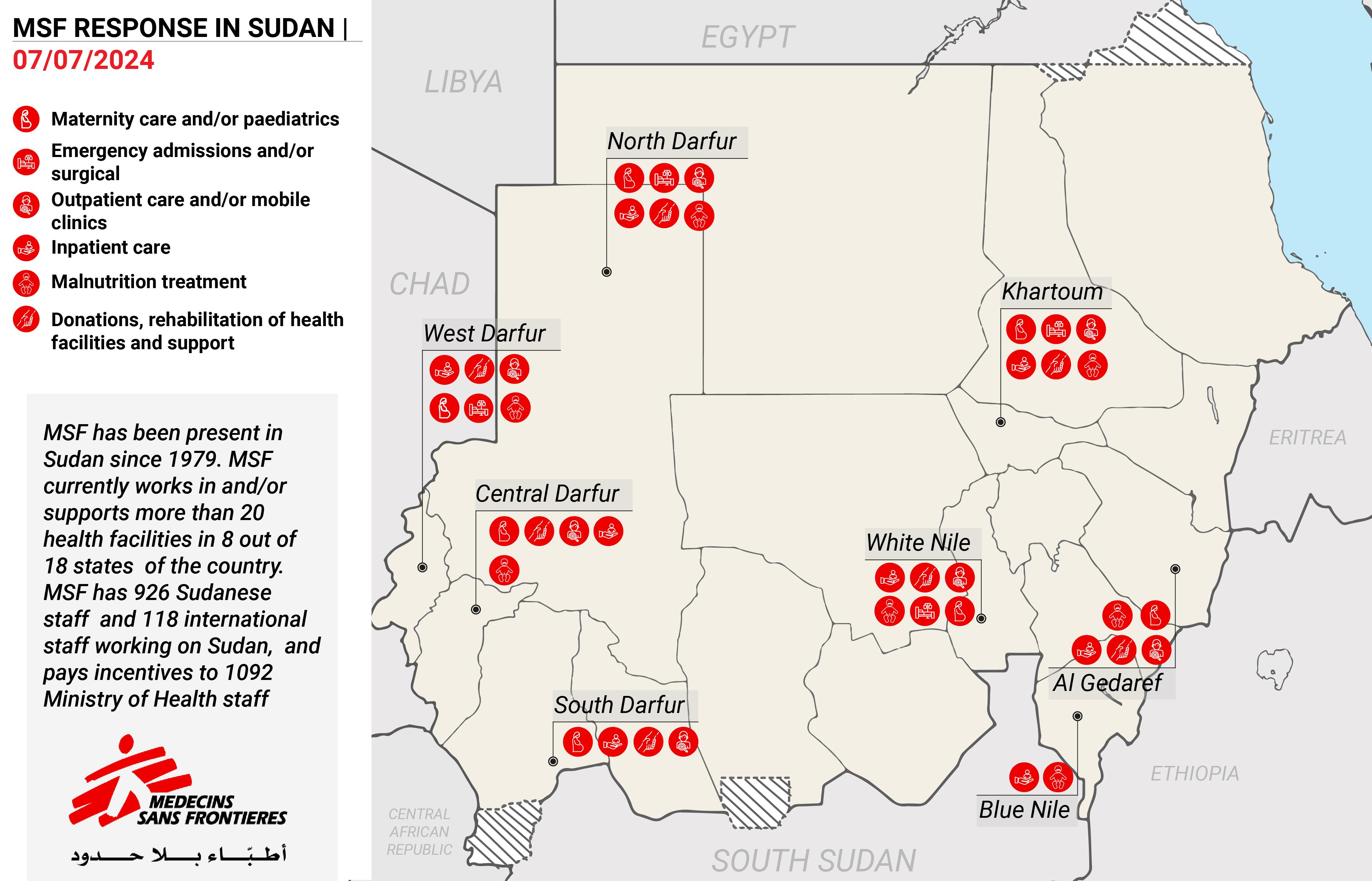 MSF response to war in Sudan 