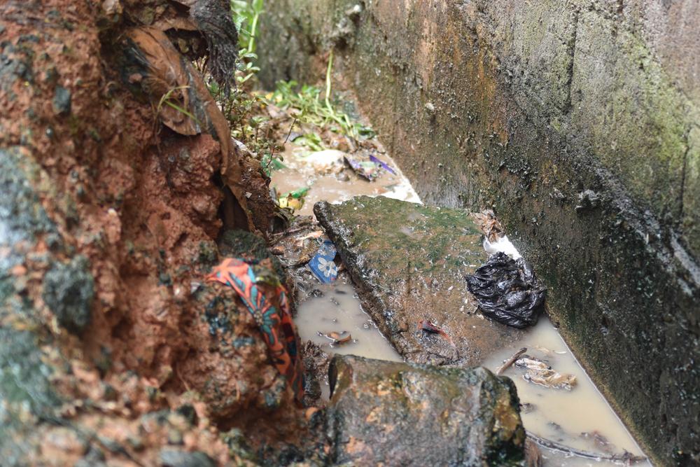 Discharge of wastewater in the Djoungolo Health District, near a water point.