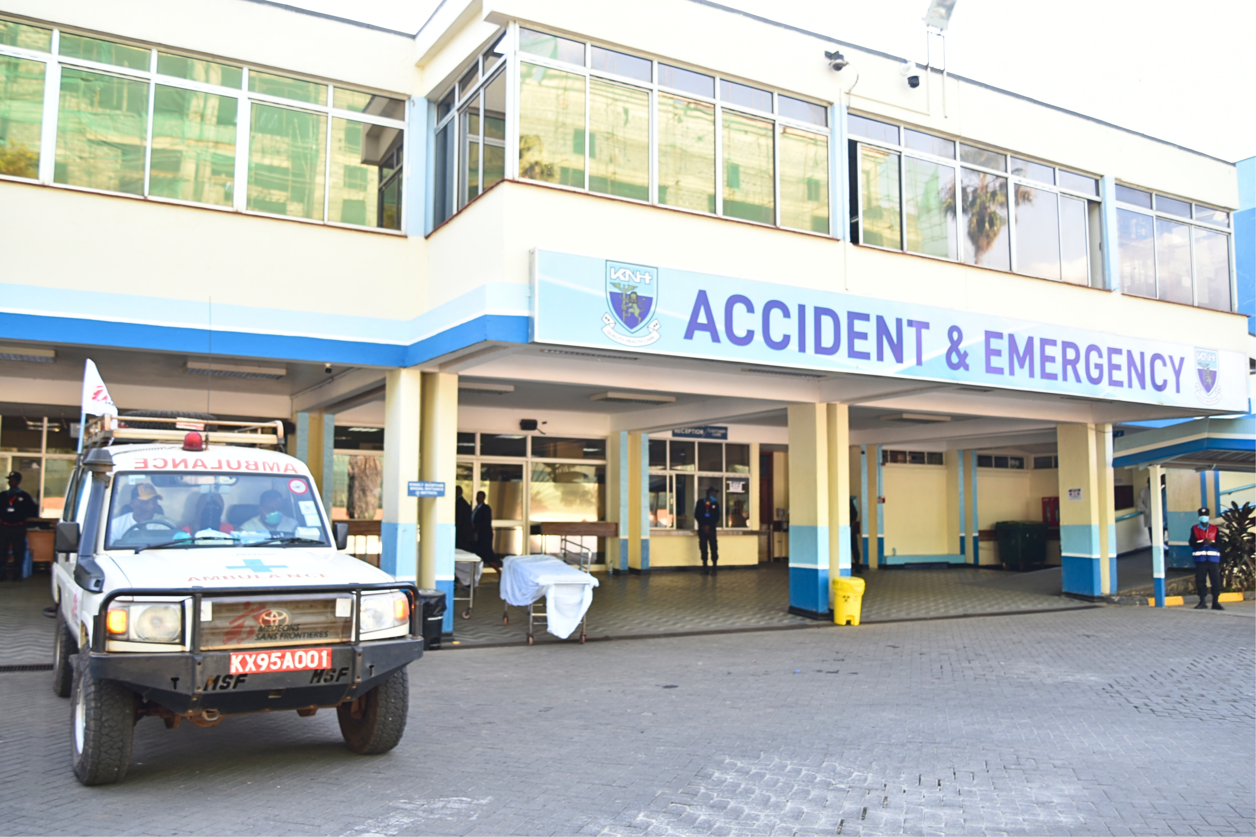 MSF ambulance outiside Kenyatta National Hospital